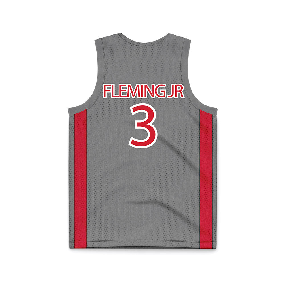 UNLV - NCAA Men's Basketball : Howard Fleming Jr - Grey Basketball Jersey-1