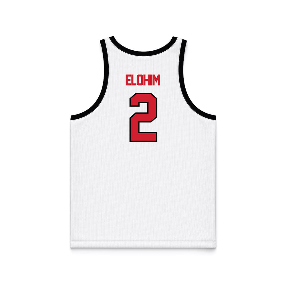 UNLV - NCAA Women's Basketball : Mariah Elohim - White/Red Basketball Jersey-1