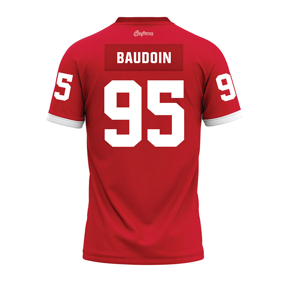 Louisiana - NCAA Football : Maxie Baudoin - Red Premium Football Jersey-1