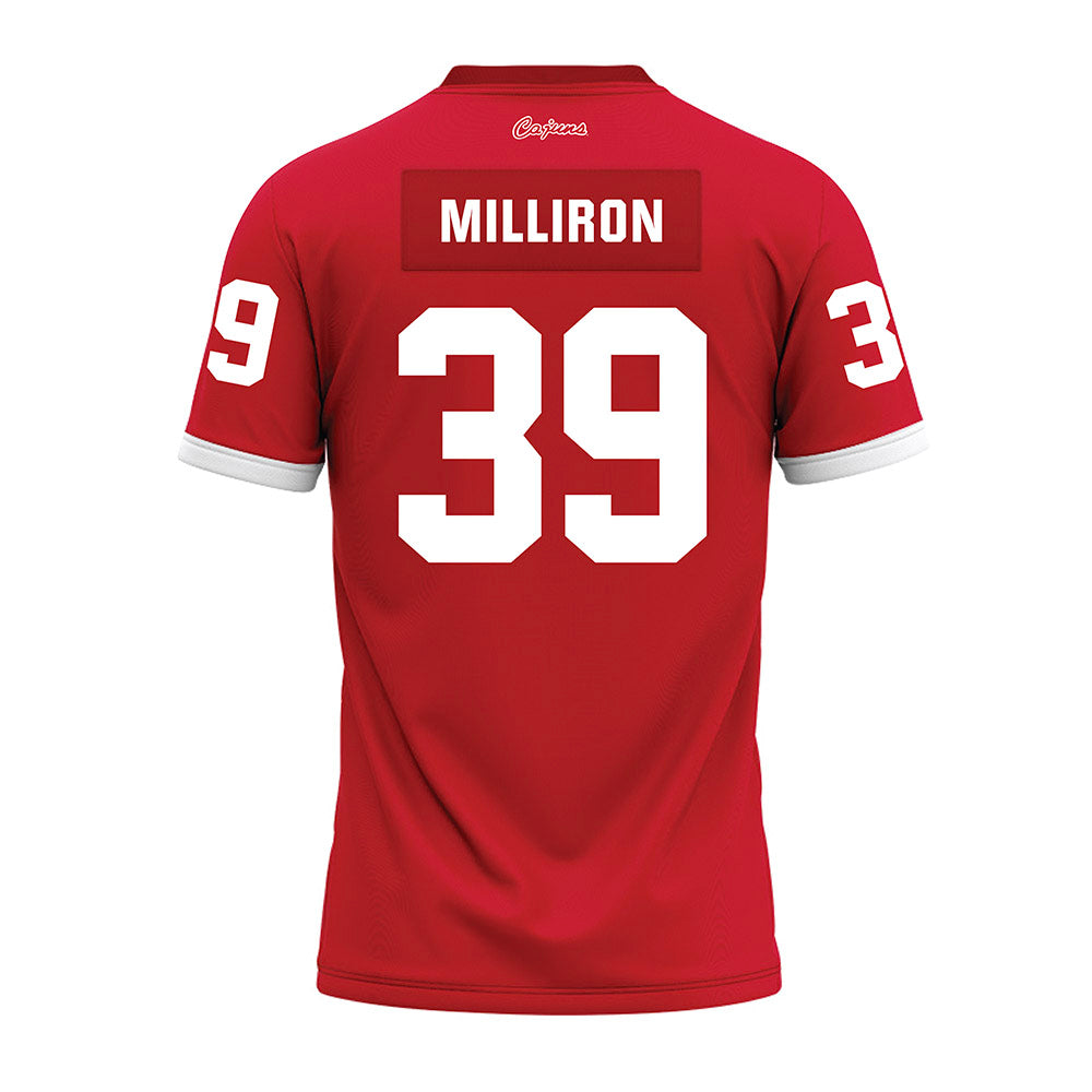 Louisiana - NCAA Football : Carter Milliron - Red Premium Football Jersey-1