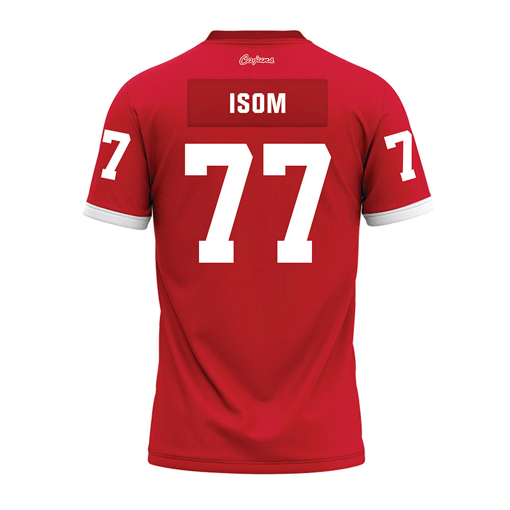 Louisiana - NCAA Football : Jakoby Isom - Red Premium Football Jersey-1