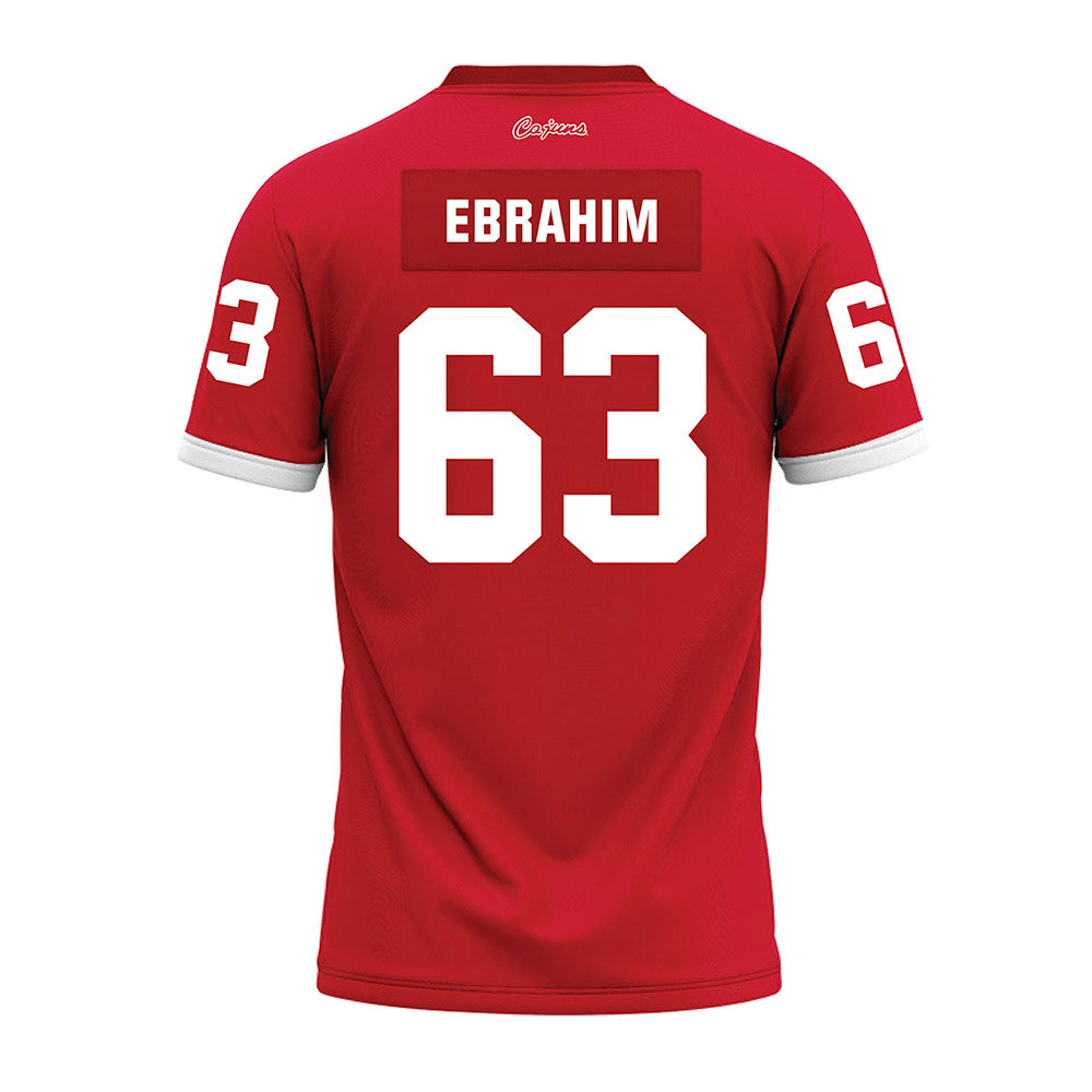 Louisiana - NCAA Football : Ryan Ebrahim - Red Premium Football Jersey-1