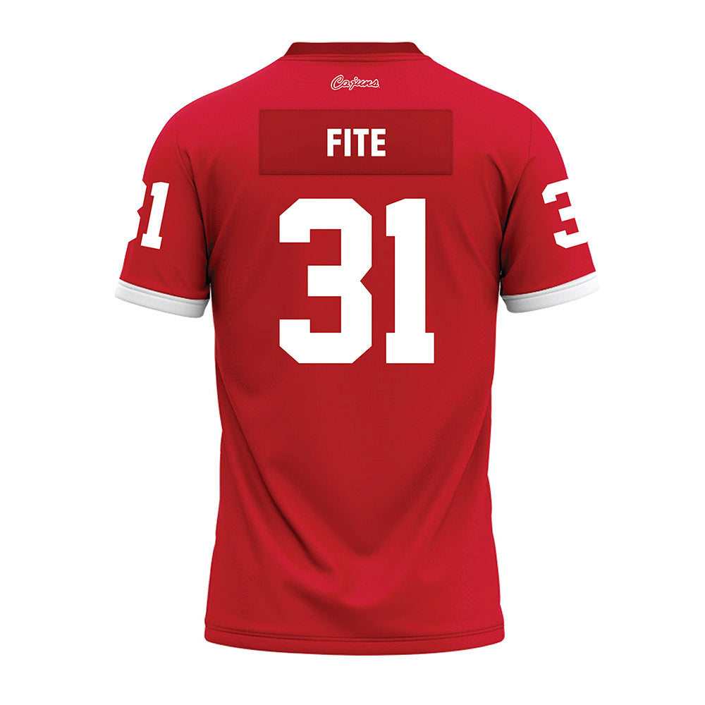 Louisiana - NCAA Football : Trey Fite - Red Premium Football Jersey-1