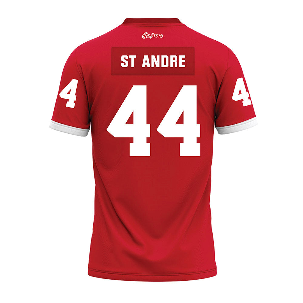 Louisiana - NCAA Football : Jake St Andre - Red Premium Football Jersey-1