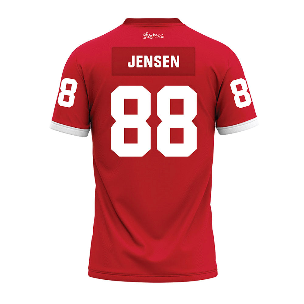 Louisiana - NCAA Football : Caden Jensen - Red Premium Football Jersey-1