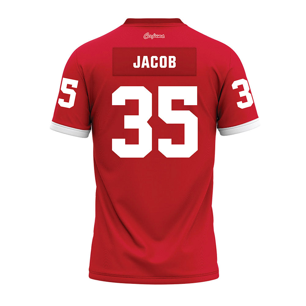 Louisiana - NCAA Football : Collin Jacob - Red Premium Football Jersey-1