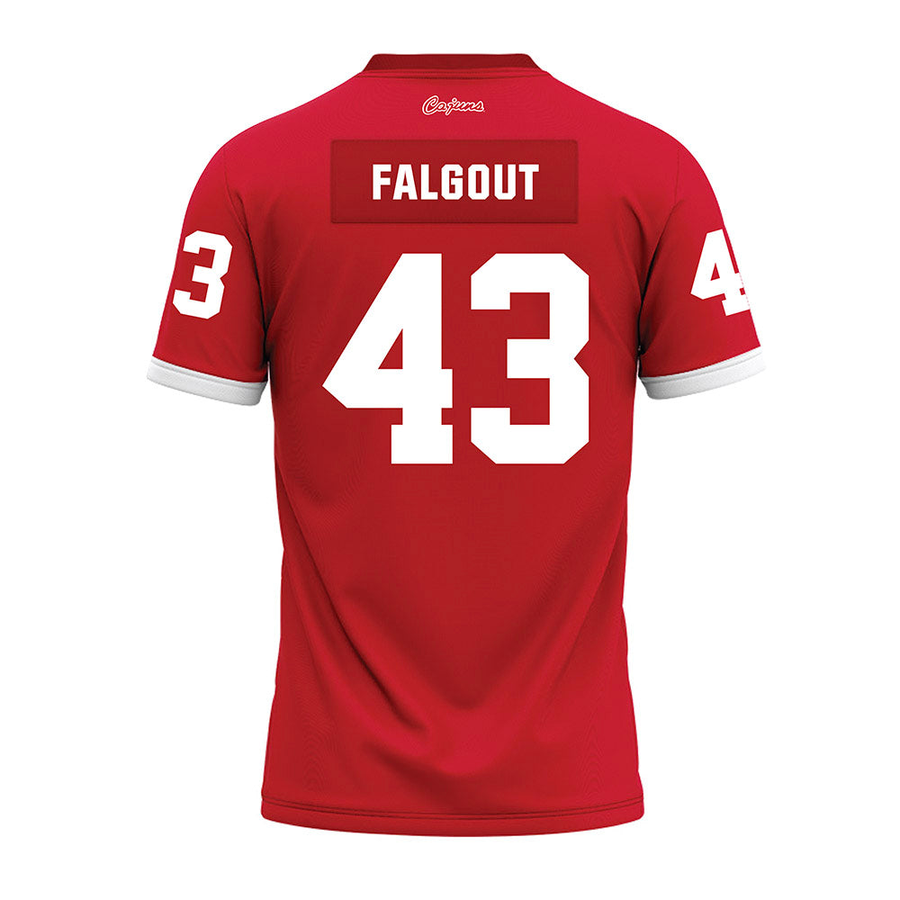 Louisiana - NCAA Football : Aiden Falgout - Red Premium Football Jersey-1