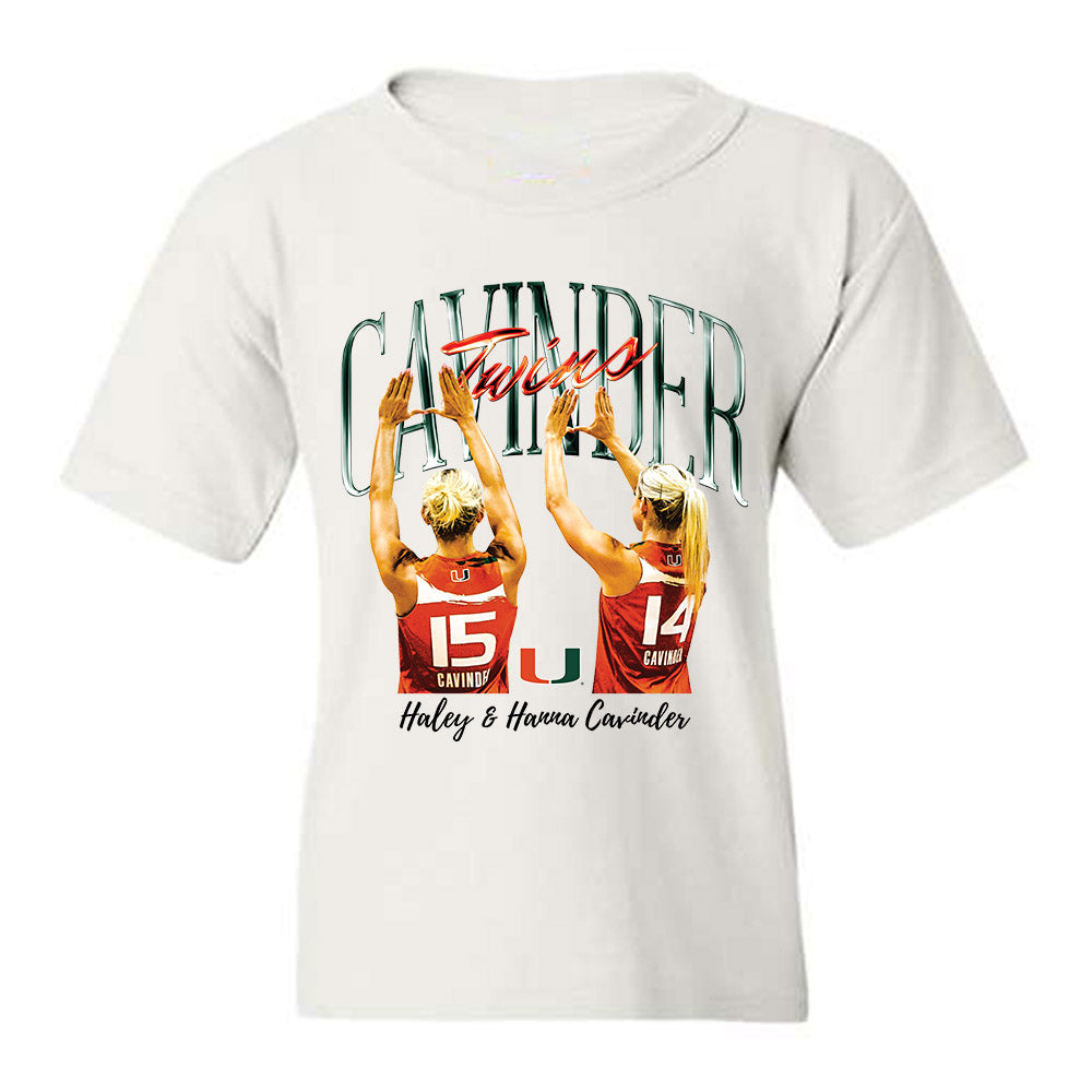 Miami - NCAA Women's Basketball : Cavinder Twins - Player Collage Youth T-Shirt