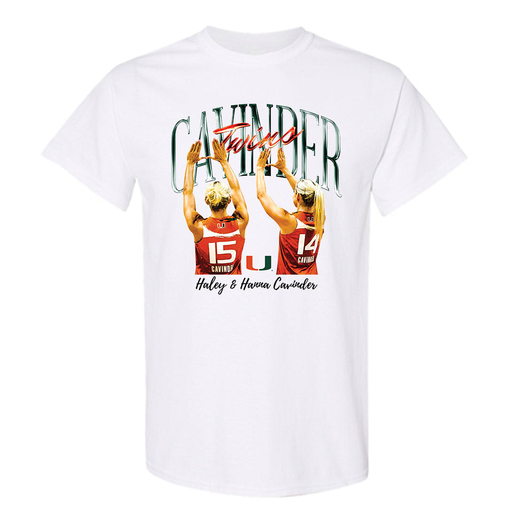 Miami - NCAA Women's Basketball : Cavinder Twins - Player Collage T-Shirt