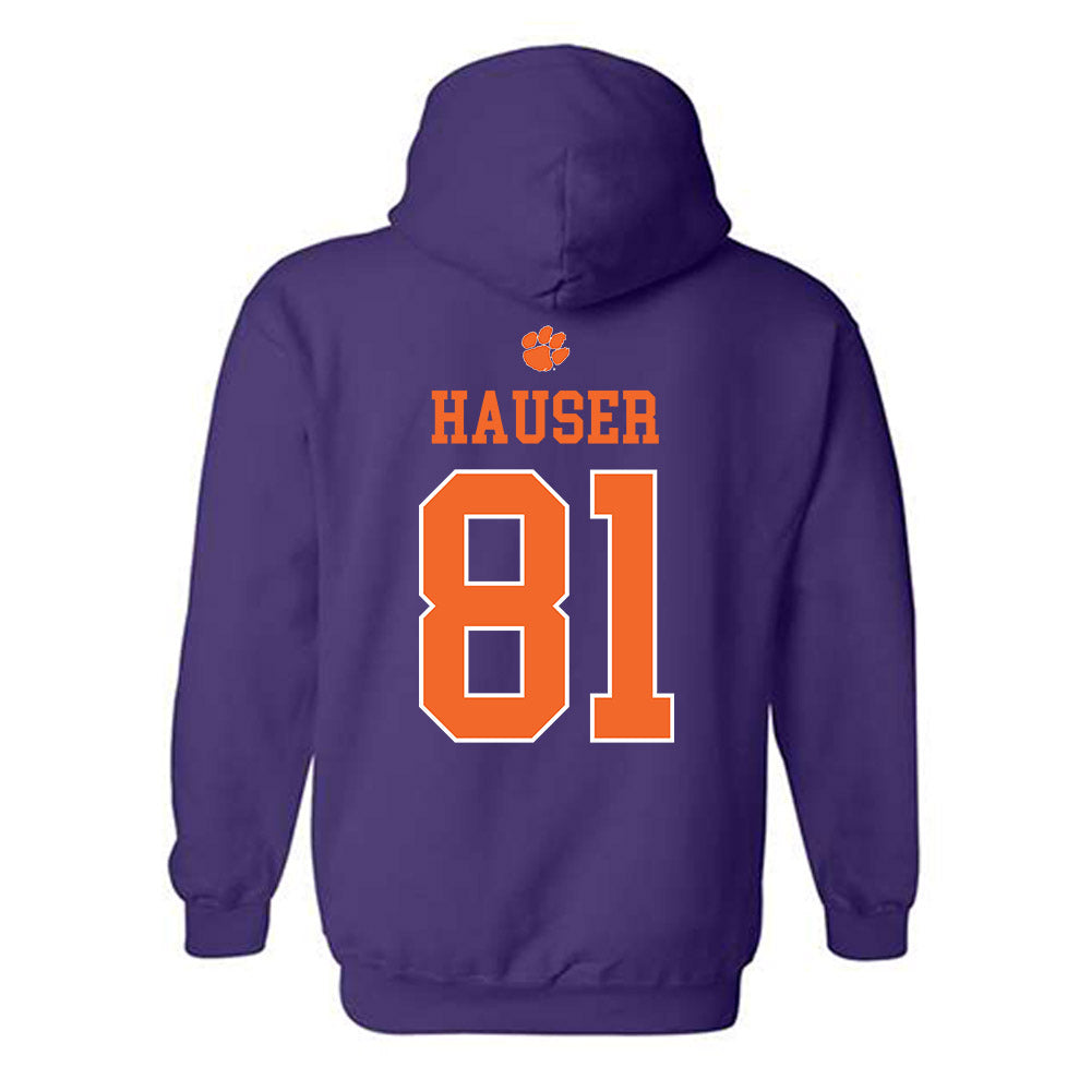 Clemson - NCAA Football : Nolan Hauser - Classic Shersey Hooded Sweatshirt-1