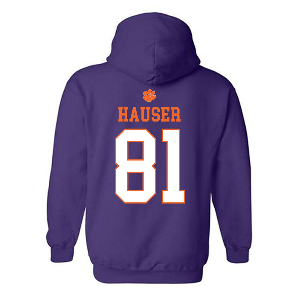 Clemson - NCAA Football : Nolan Hauser - Classic Shersey Hooded Sweatshirt-1