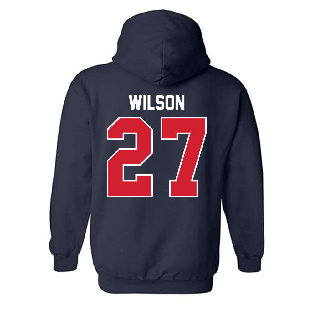 Robert Morris - NCAA Men's Ice Hockey : Trent Wilson - Classic Fashion Shersey Hooded Sweatshirt-1