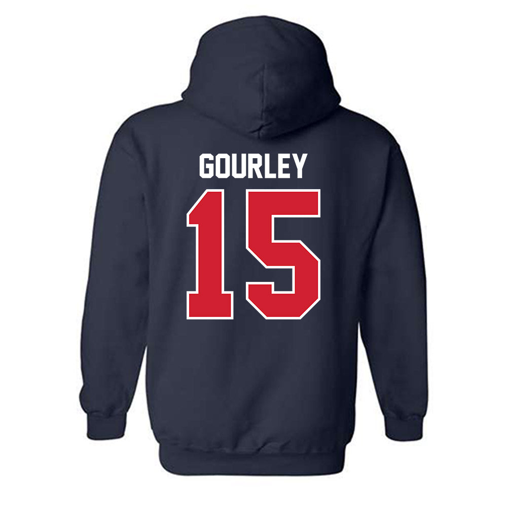 Robert Morris - NCAA Men's Ice Hockey : Connor Gourley - Classic Fashion Shersey Hooded Sweatshirt-1