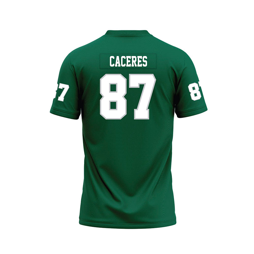 Illinois Wesleyan - NCAA Football : Anthony Caceres - Green Premium Football Jersey-1