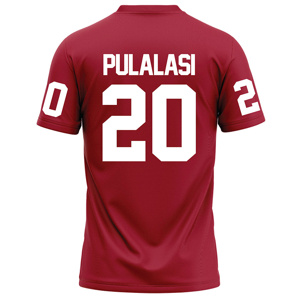 WSU - NCAA Football : Leo Pulalasi - Red Football Jersey