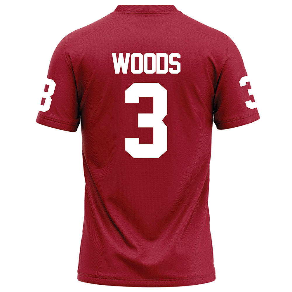 WSU - NCAA Football : Maxwell Woods - Red Football Jersey-1