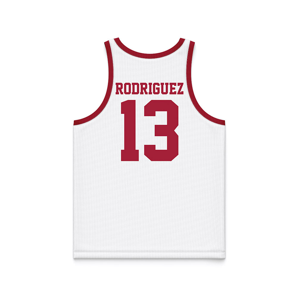 WSU - NCAA Men's Basketball : Adria Rodriguez - White Basketball Jersey-1