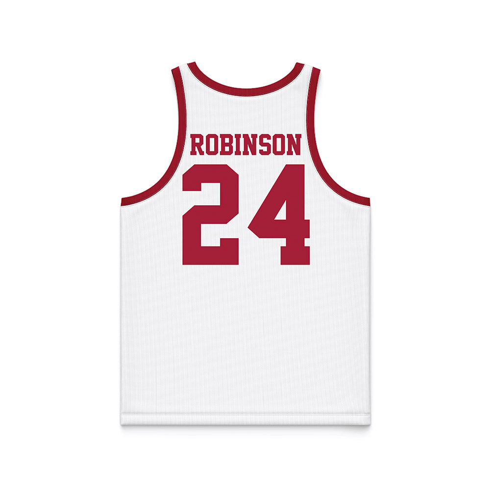 WSU - NCAA Men's Basketball : Dominik Robinson - White Basketball Jersey-1