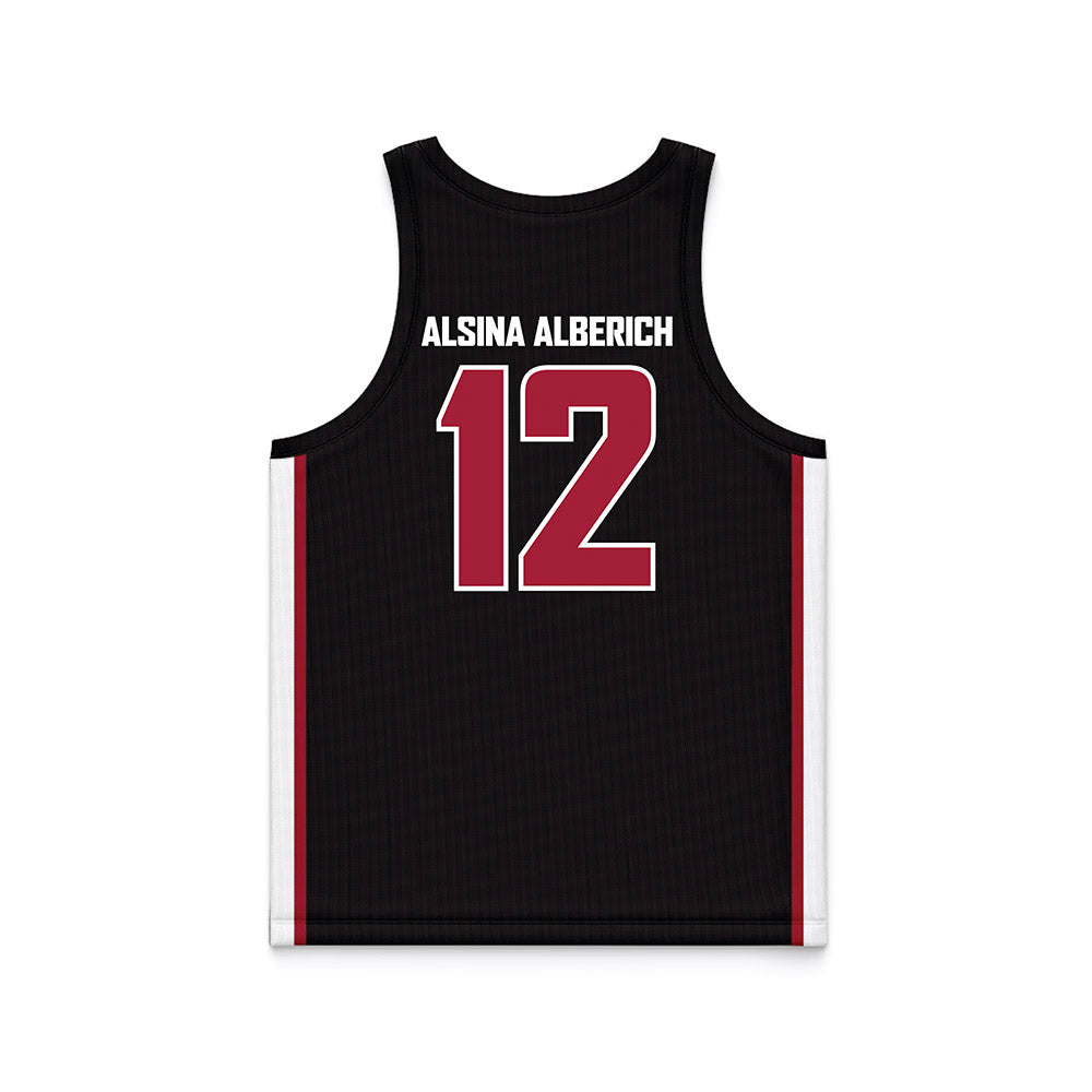 WSU - NCAA Women's Basketball : Marta Alsina Alberich - Black Basketball Jersey-1