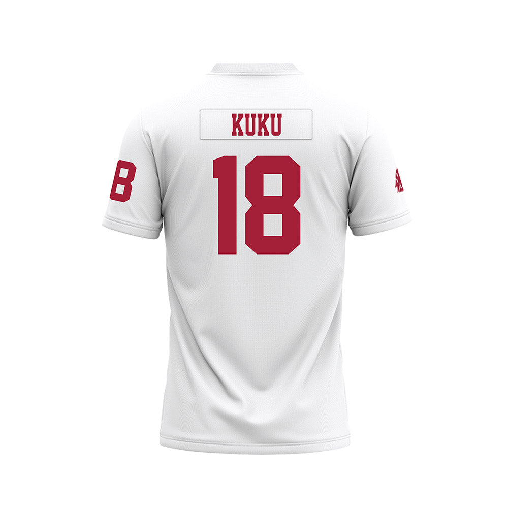 WSU - NCAA Football : David Kuku - White Football Jersey-1