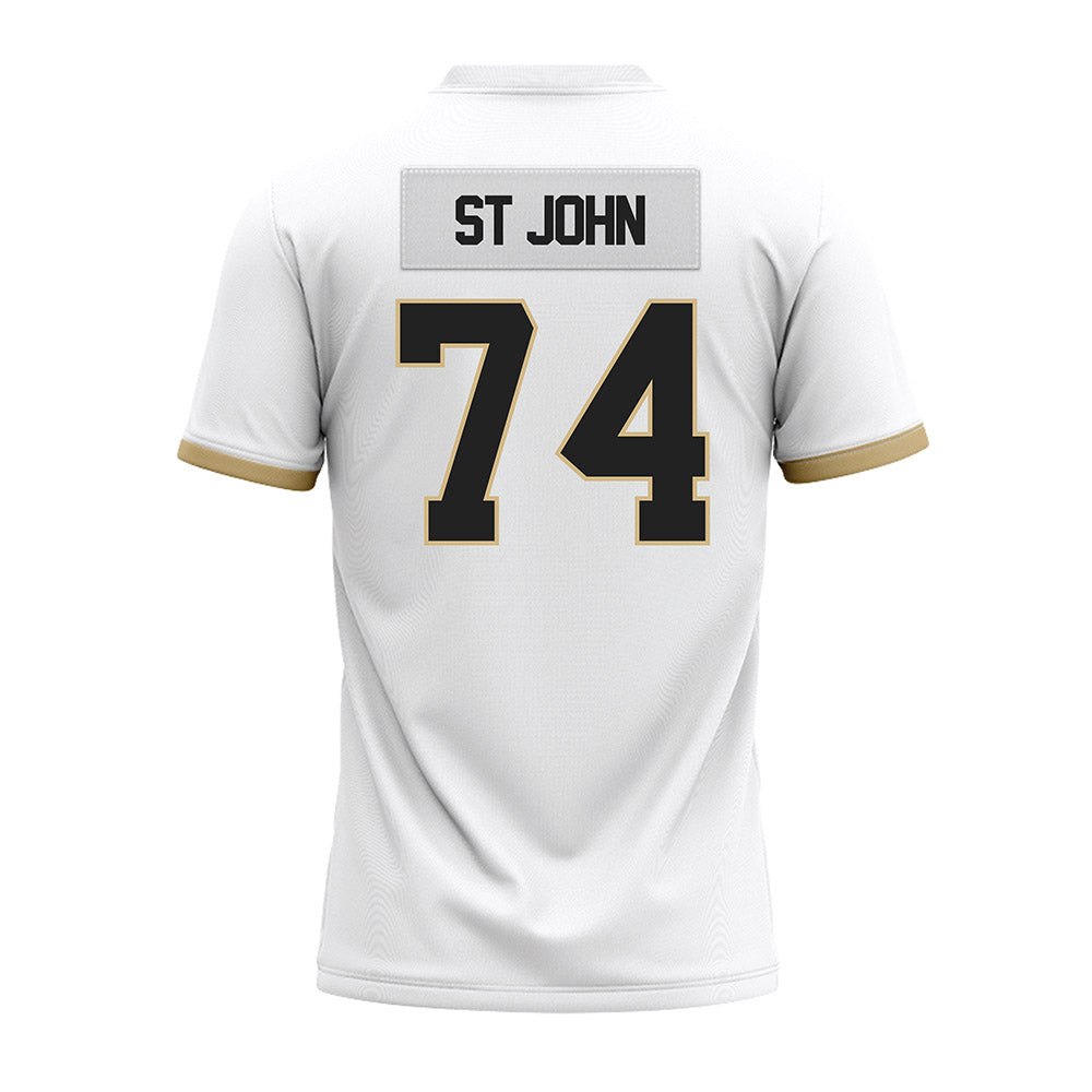 Purdue - NCAA Football : Jalen St John - White Premium Football Jersey-1