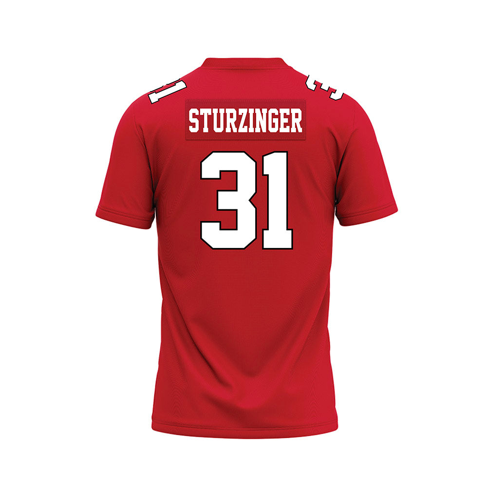 Youngstown State - NCAA Football : Weston Sturzinger - Red Premium Football Jersey-1