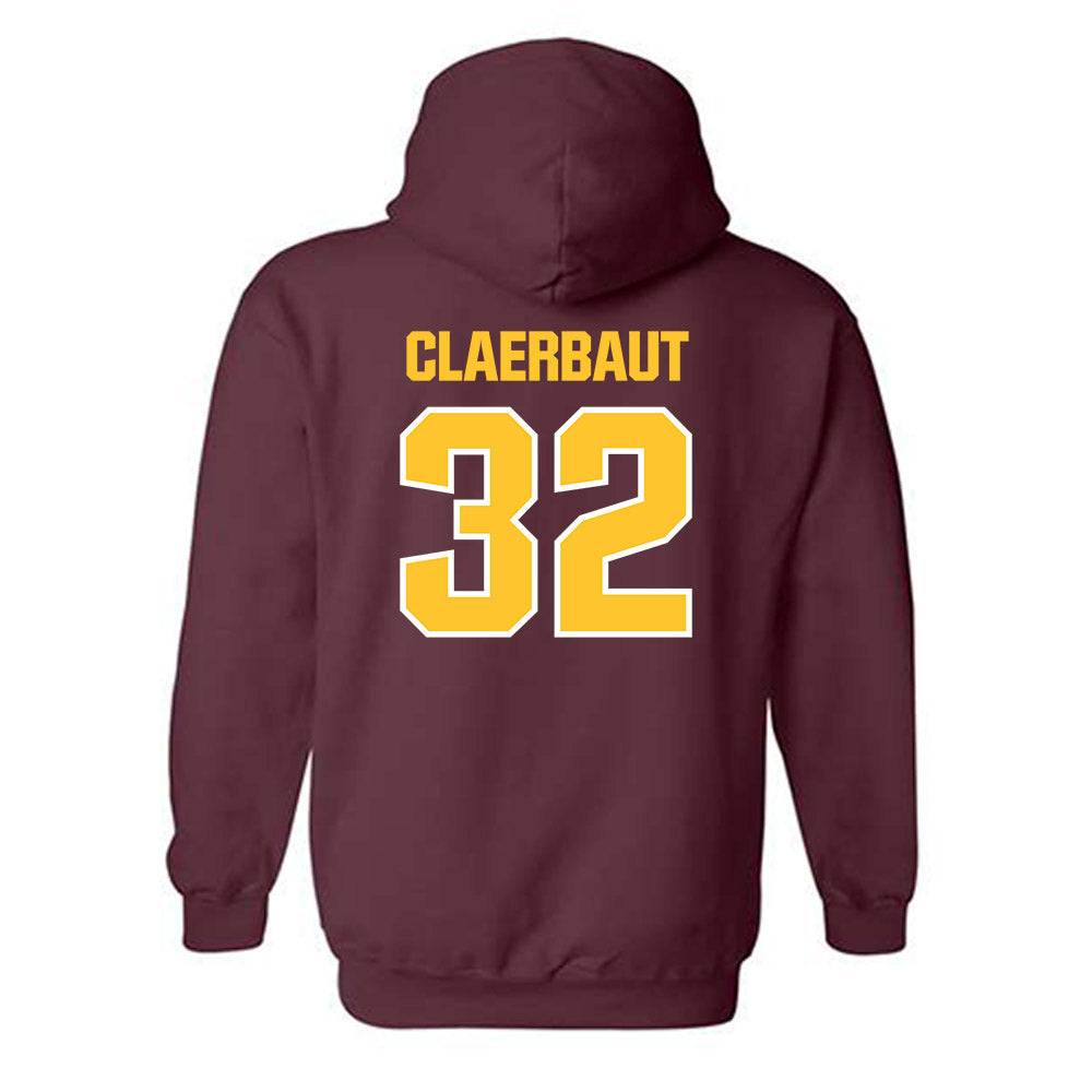 Central Michigan - NCAA Men's Basketball : Nathan Claerbaut - Classic Shersey Hooded Sweatshirt-1