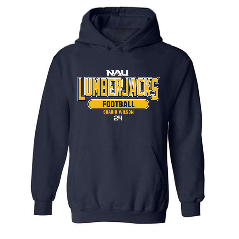 Northern Arizona - NCAA Football : Shahid Wilson - Classic Fashion Shersey Hooded Sweatshirt-0