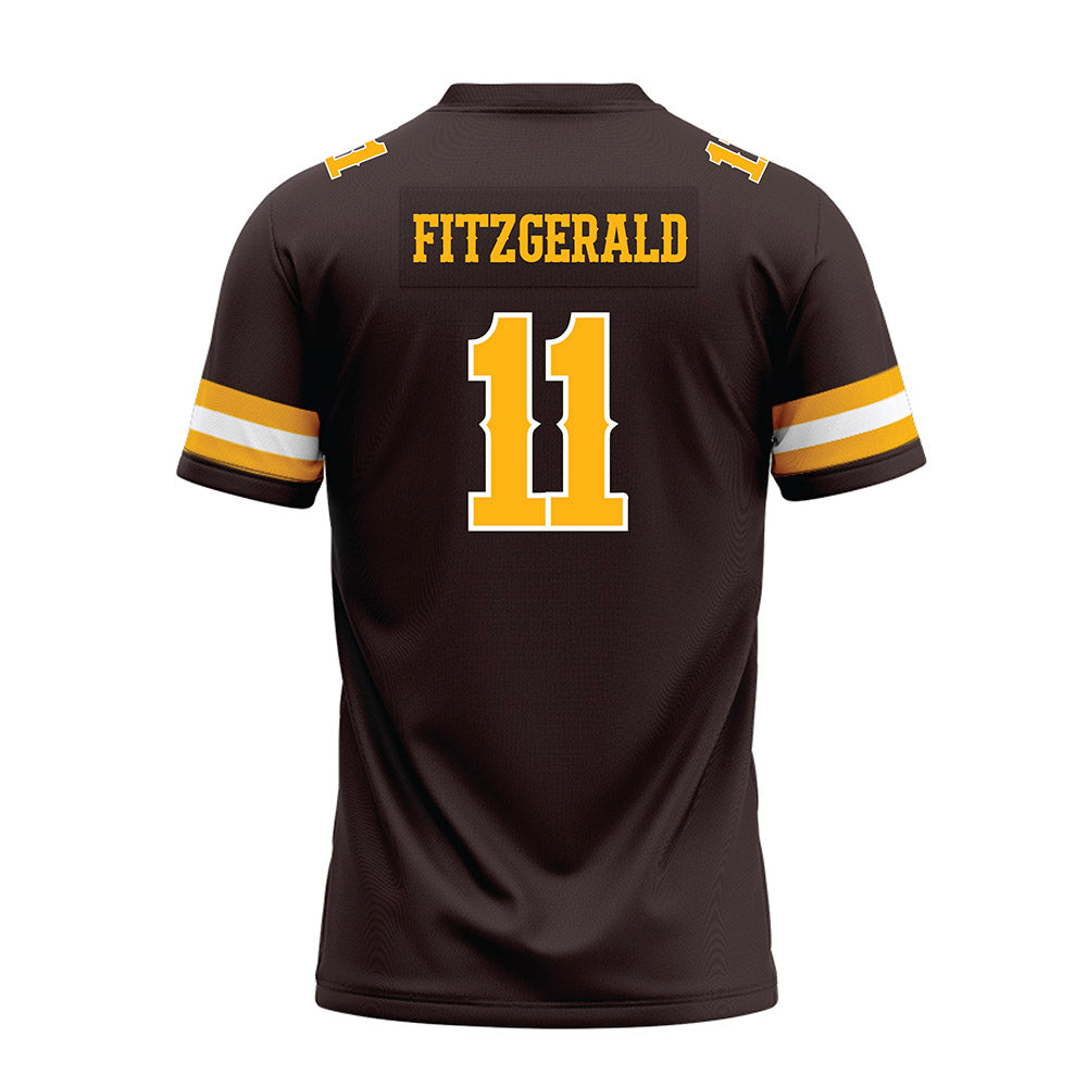 Wyoming - NCAA Football : Michael Fitzgerald - Brown Premium Football Jersey-1