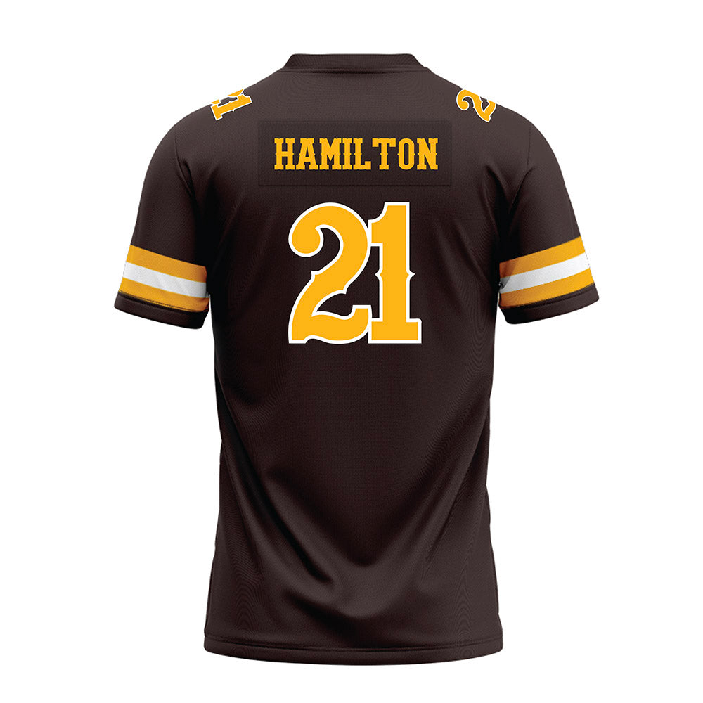 Wyoming - NCAA Football : Nico Hamilton - Brown Premium Football Jersey-1