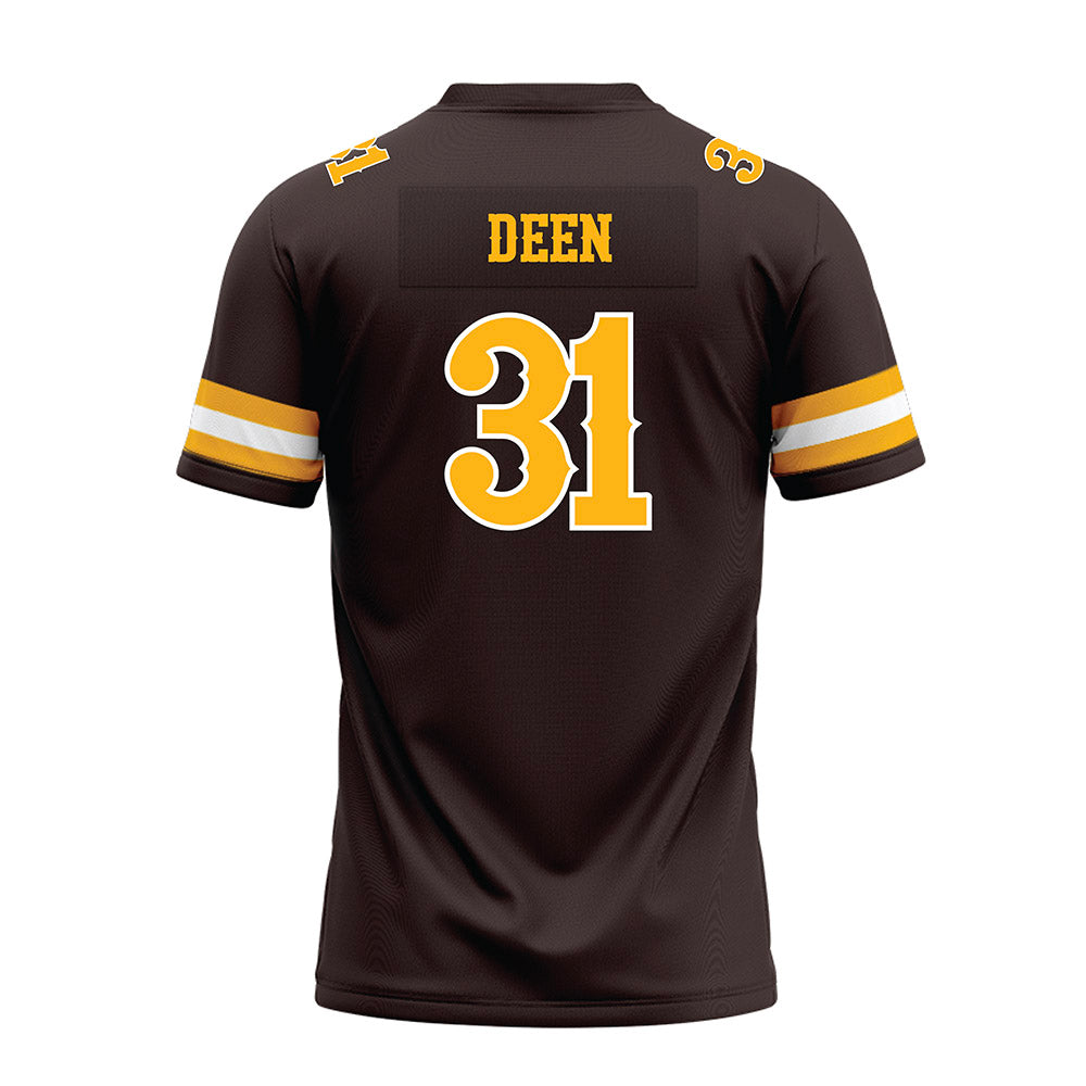 Wyoming - NCAA Football : Tyson Deen - Brown Premium Football Jersey-1
