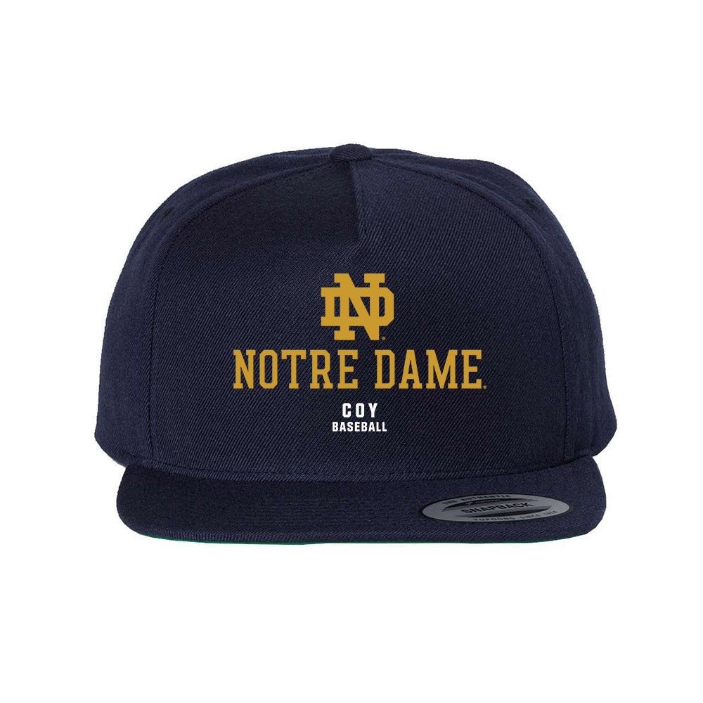 Notre Dame - NCAA Baseball : Noah Coy - Snapback Hat-0