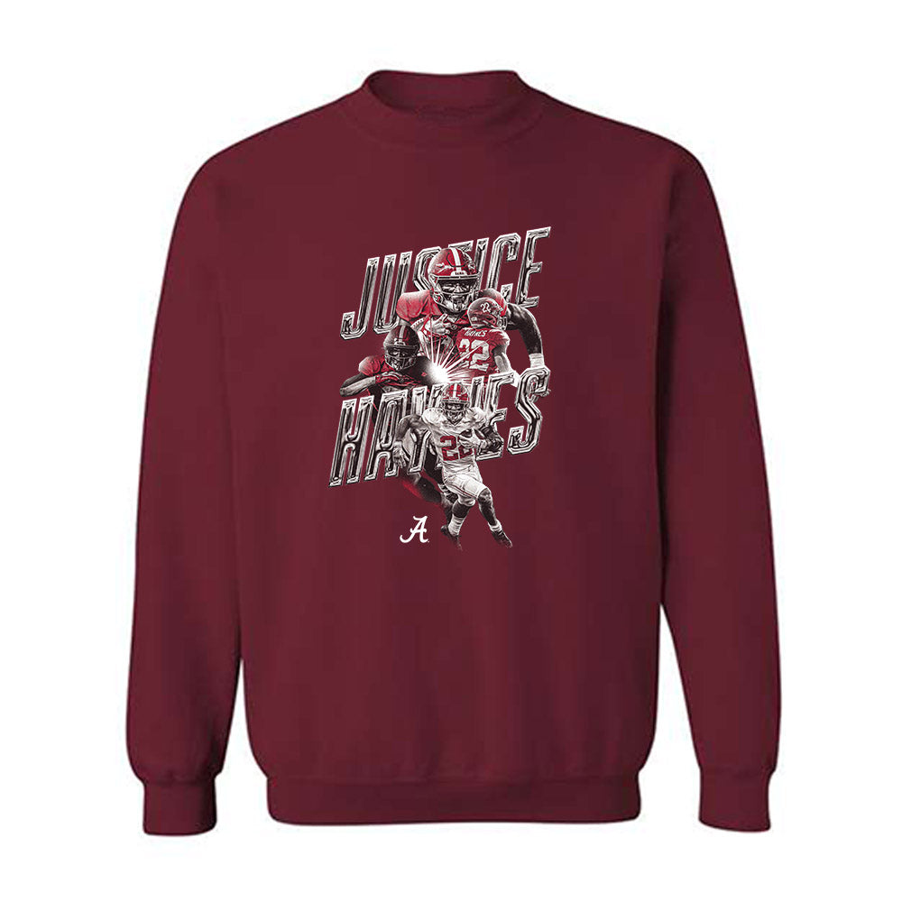 Alabama - NCAA Football : Justice Haynes - Crewneck Sweatshirt Player Collage