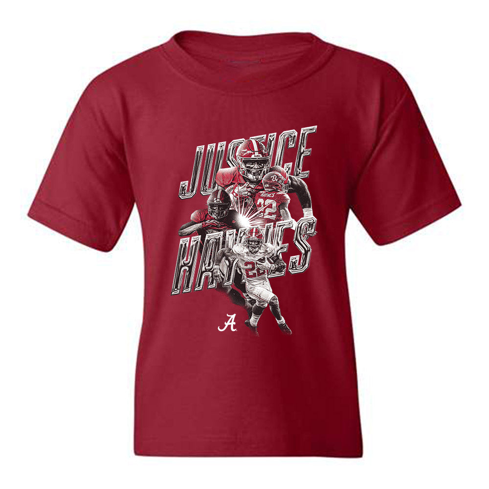 Alabama - NCAA Football : Justice Haynes - Youth T-Shirt Player Collage
