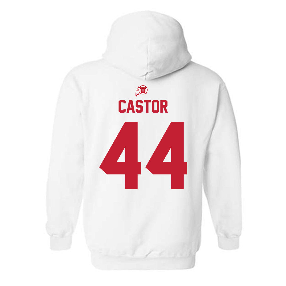 Utah - NCAA Football : Logan Castor - Classic Shersey Hooded Sweatshirt-1