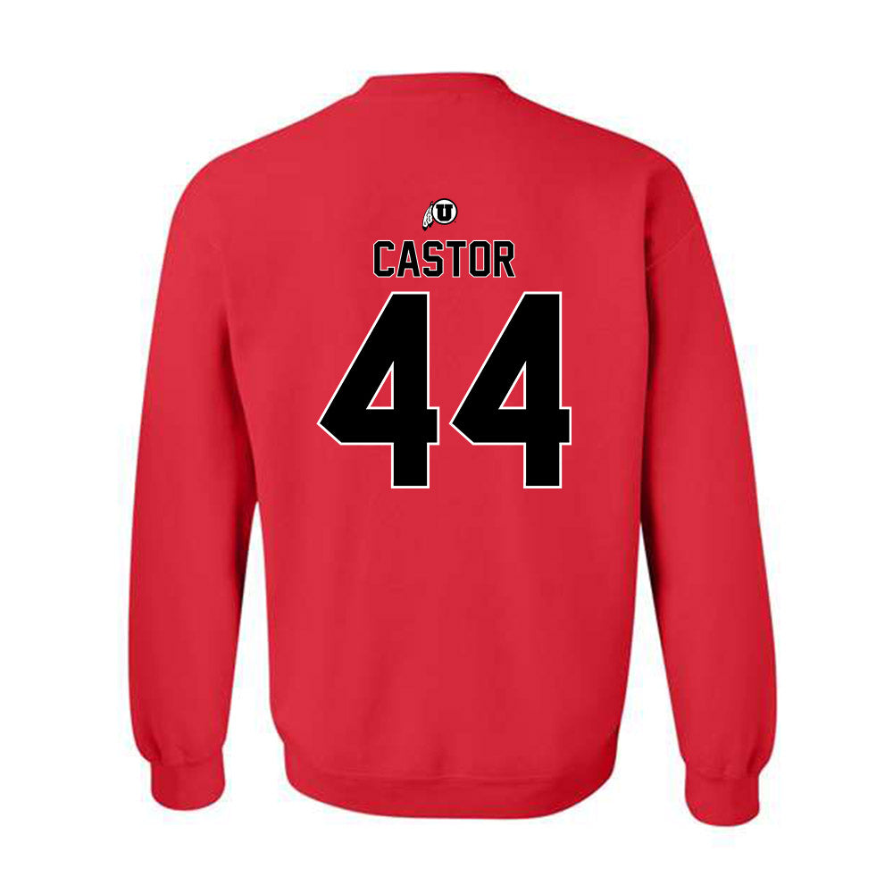 Utah - NCAA Football : Logan Castor - Classic Shersey Crewneck Sweatshirt-1