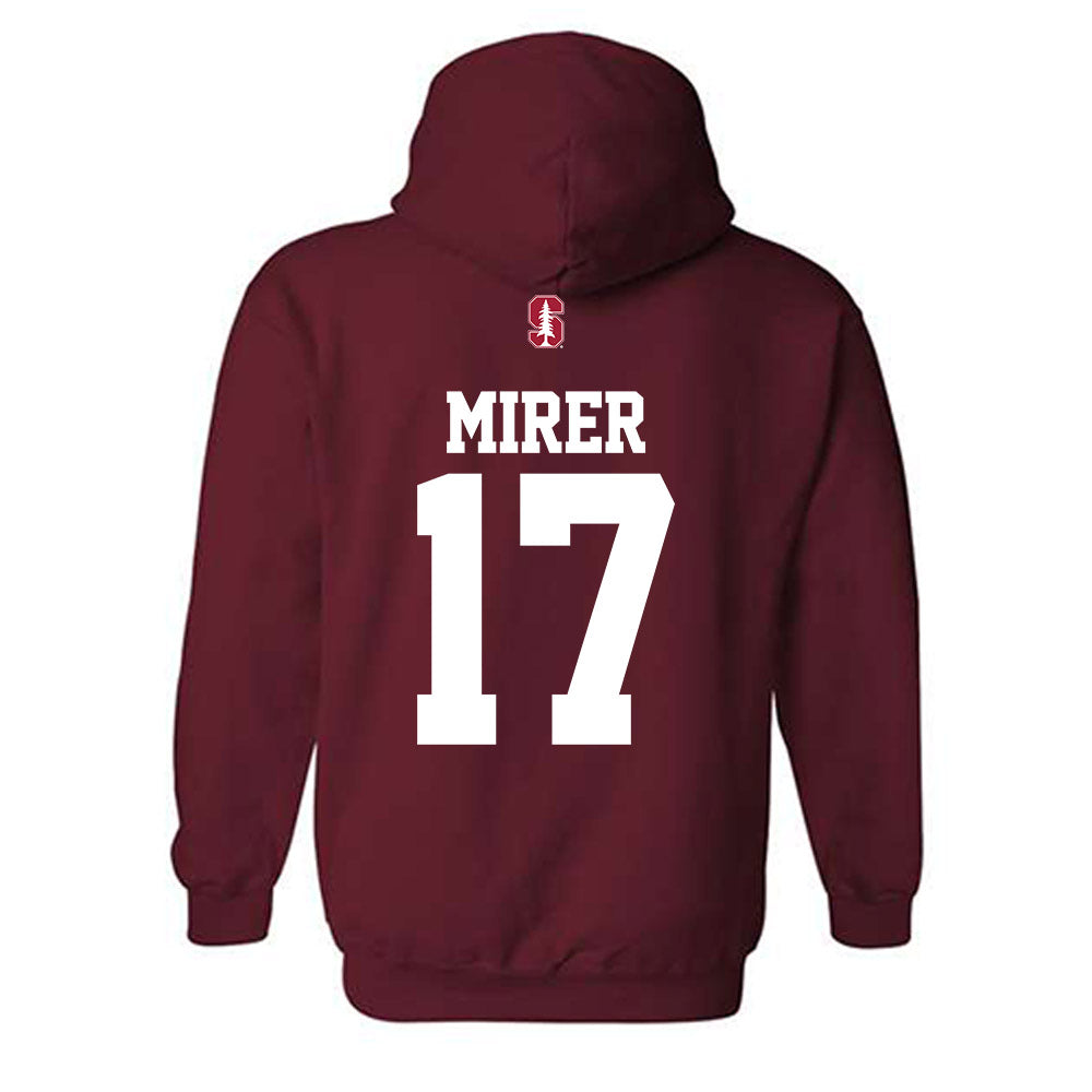 Stanford - NCAA Football : Charlie Mirer - Classic Shersey Hooded Sweatshirt-1