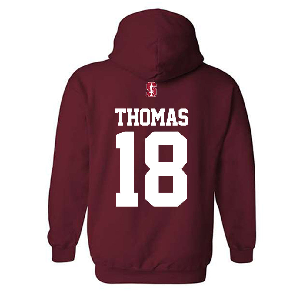 Stanford - NCAA Baseball : Kassius Thomas - Classic Shersey Hooded Sweatshirt-1