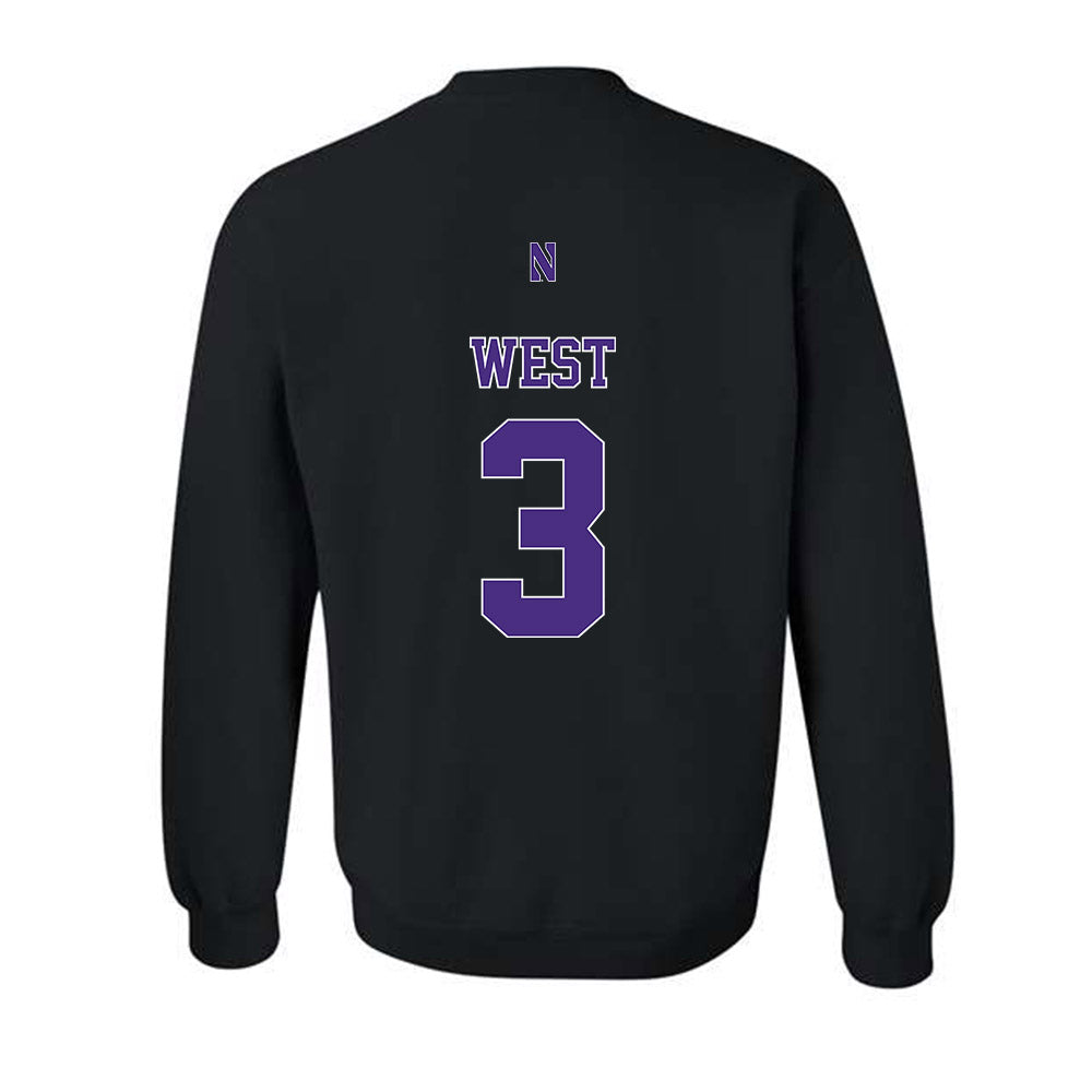 Northwestern - NCAA Men's Basketball : Jake West - Classic Shersey Crewneck Sweatshirt-1