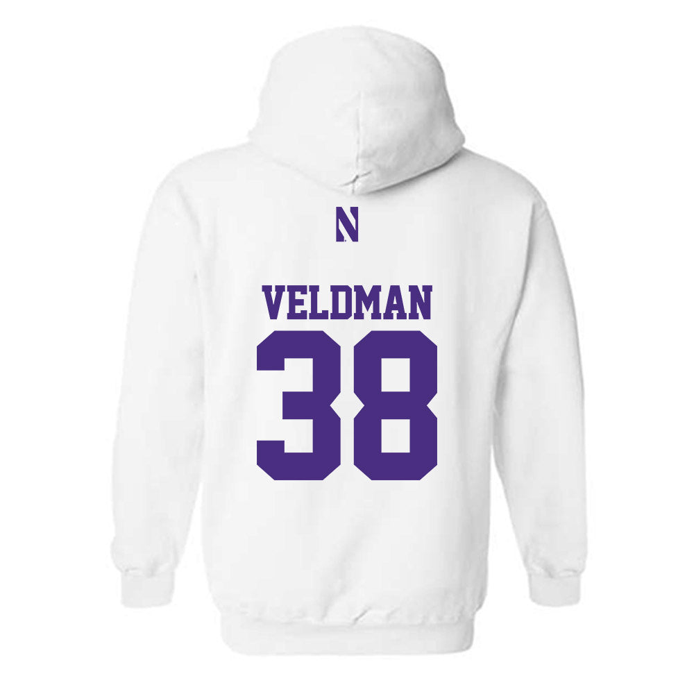 Northwestern - NCAA Football : Joshua Veldman - Classic Shersey Hooded Sweatshirt-1