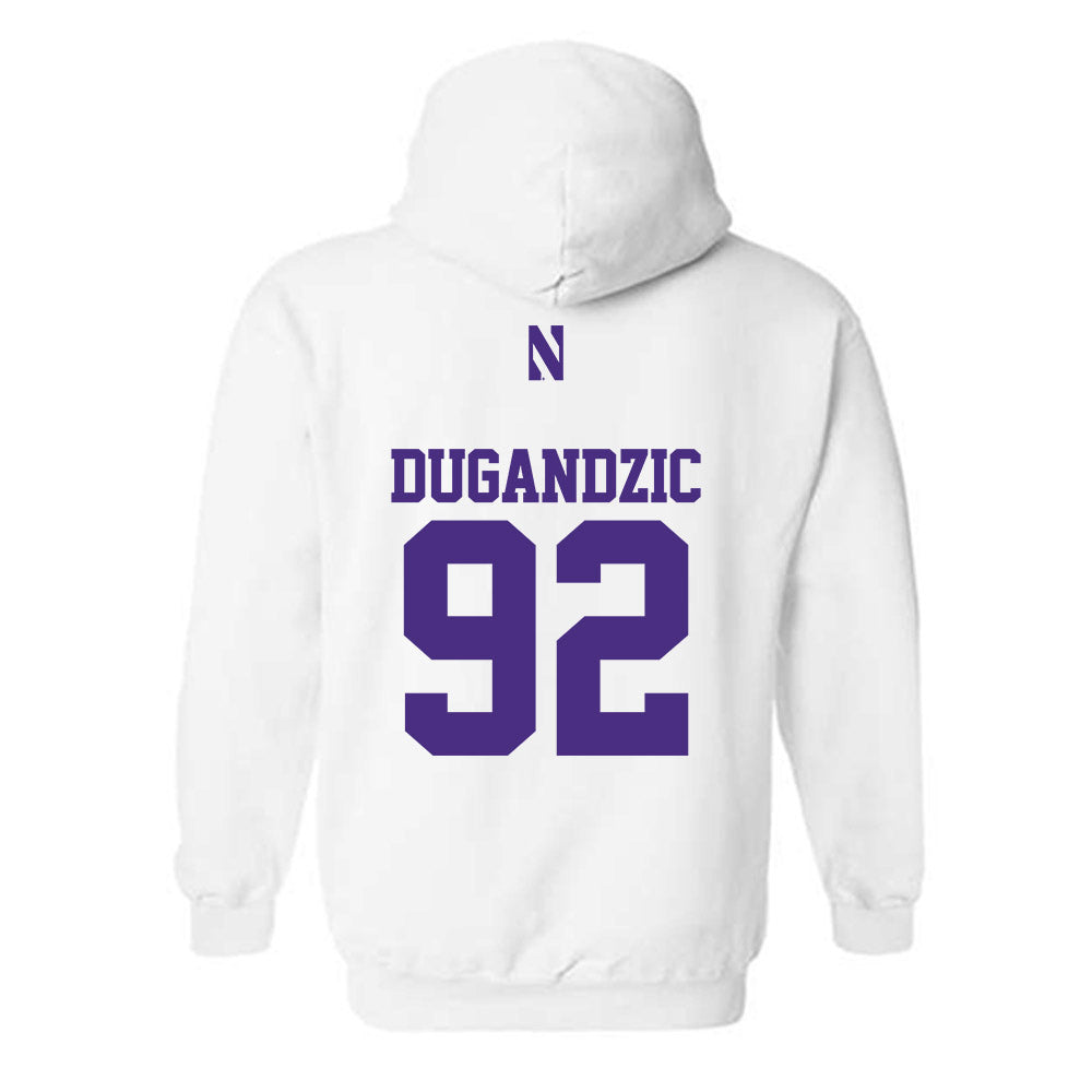 Northwestern - NCAA Football : Nikola Dugandzic - Classic Shersey Hooded Sweatshirt-1