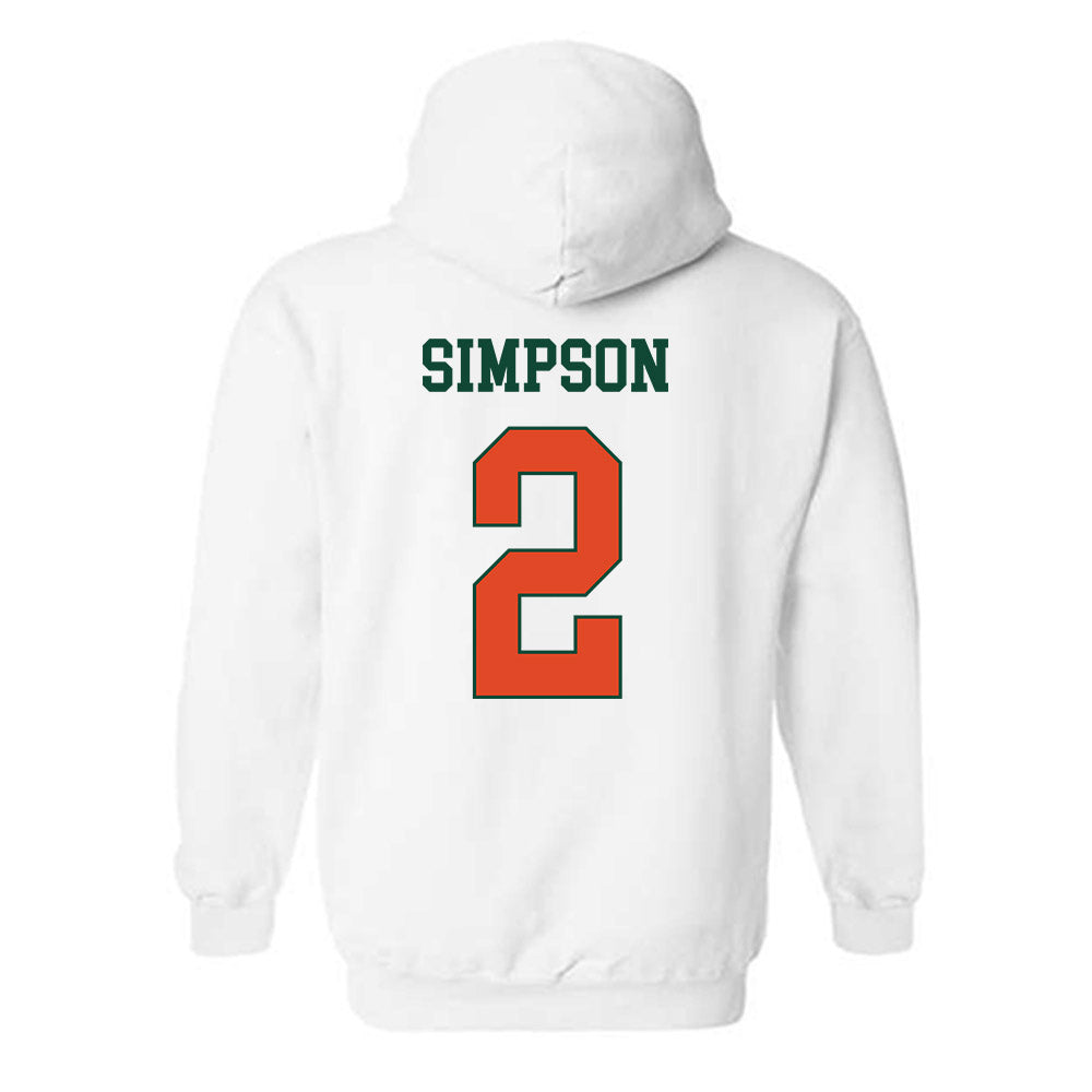 Miami - NCAA Women's Soccer : Emilie Simpson - Classic Shersey Hooded Sweatshirt-1