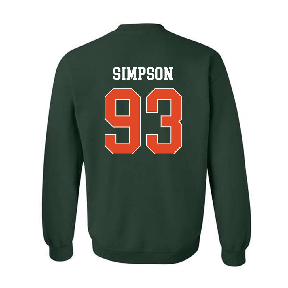 Miami - NCAA Football : Donta Simpson - Classic Shersey Crewneck Sweatshirt-1