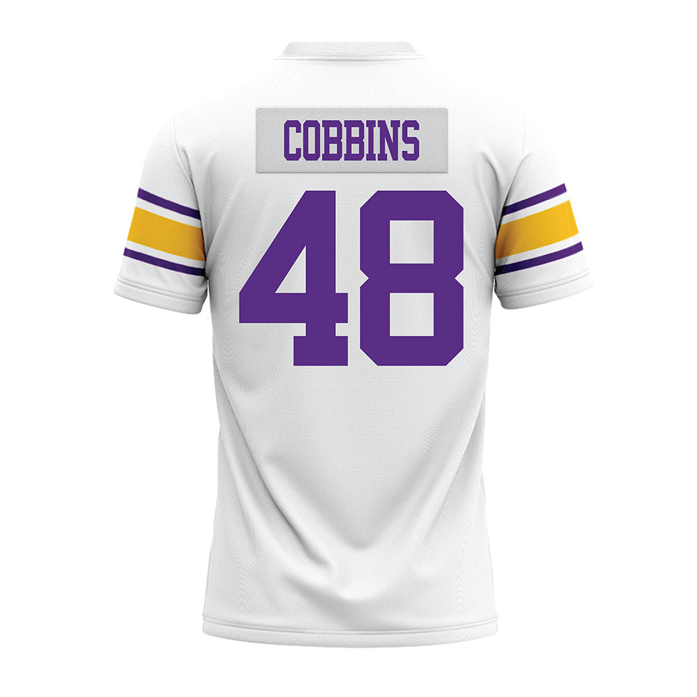 LSU - NCAA Football : Kolaj Cobbins - White Premium Football Jersey-1