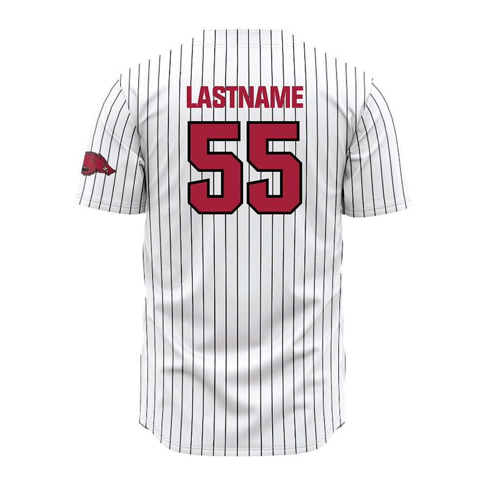 Arkansas - NCAA Baseball : Brendan Kleiman - White Striped Jersey-1