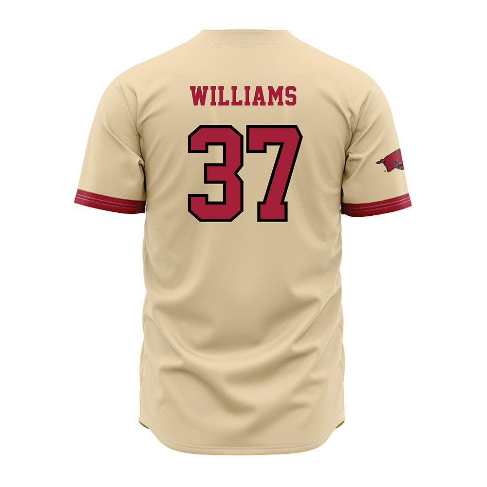 Arkansas - NCAA Baseball : Luke Williams - Off White Jersey