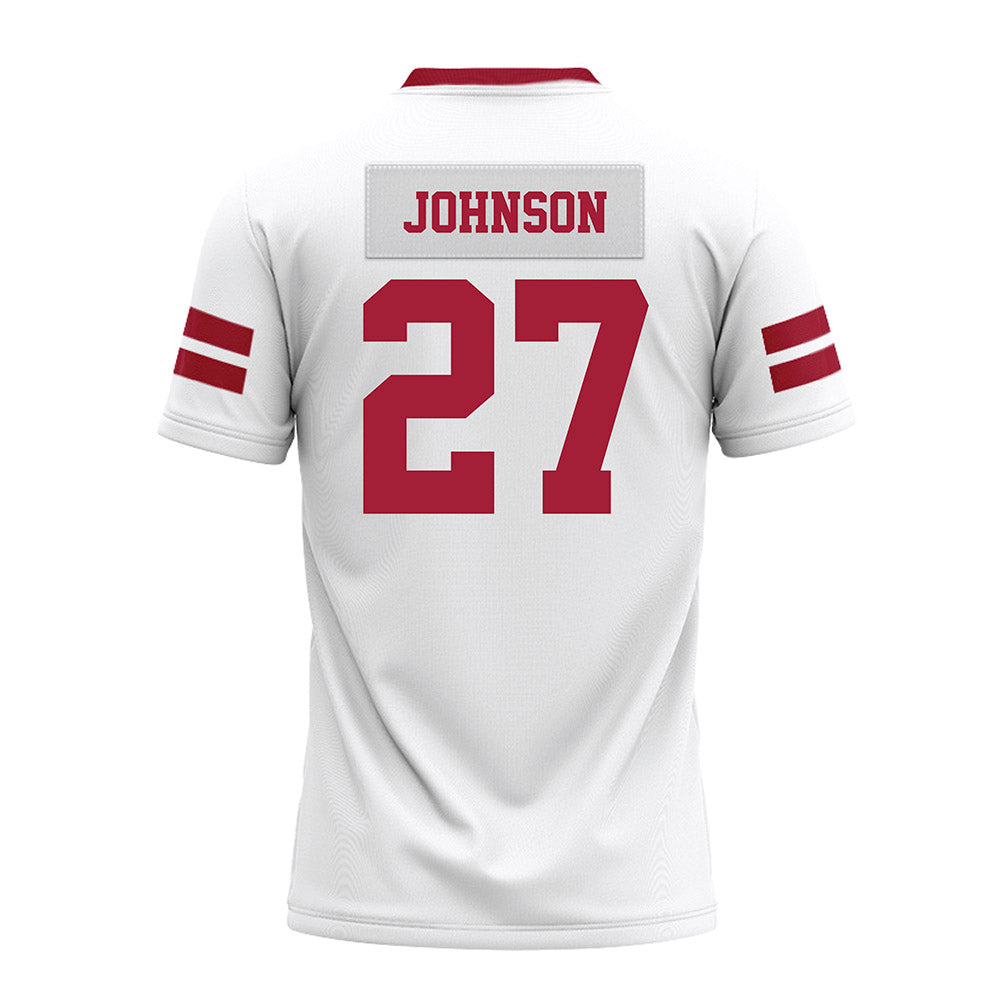 Arkansas - NCAA Football : Ahkhari Johnson - White Premium Football Jersey-1