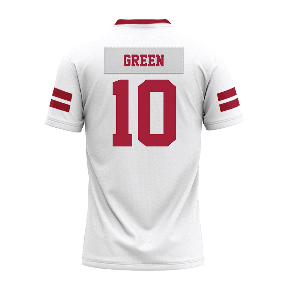 Arkansas - NCAA Football : Taylen Green - White Premium Football Jersey-1