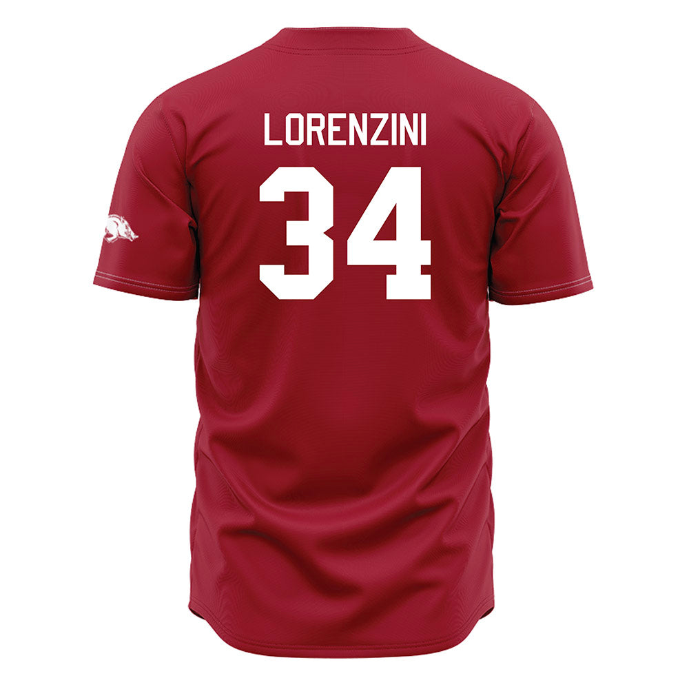 Arkansas - NCAA Baseball : Joey Lorenzini - Cardinal Jersey-1