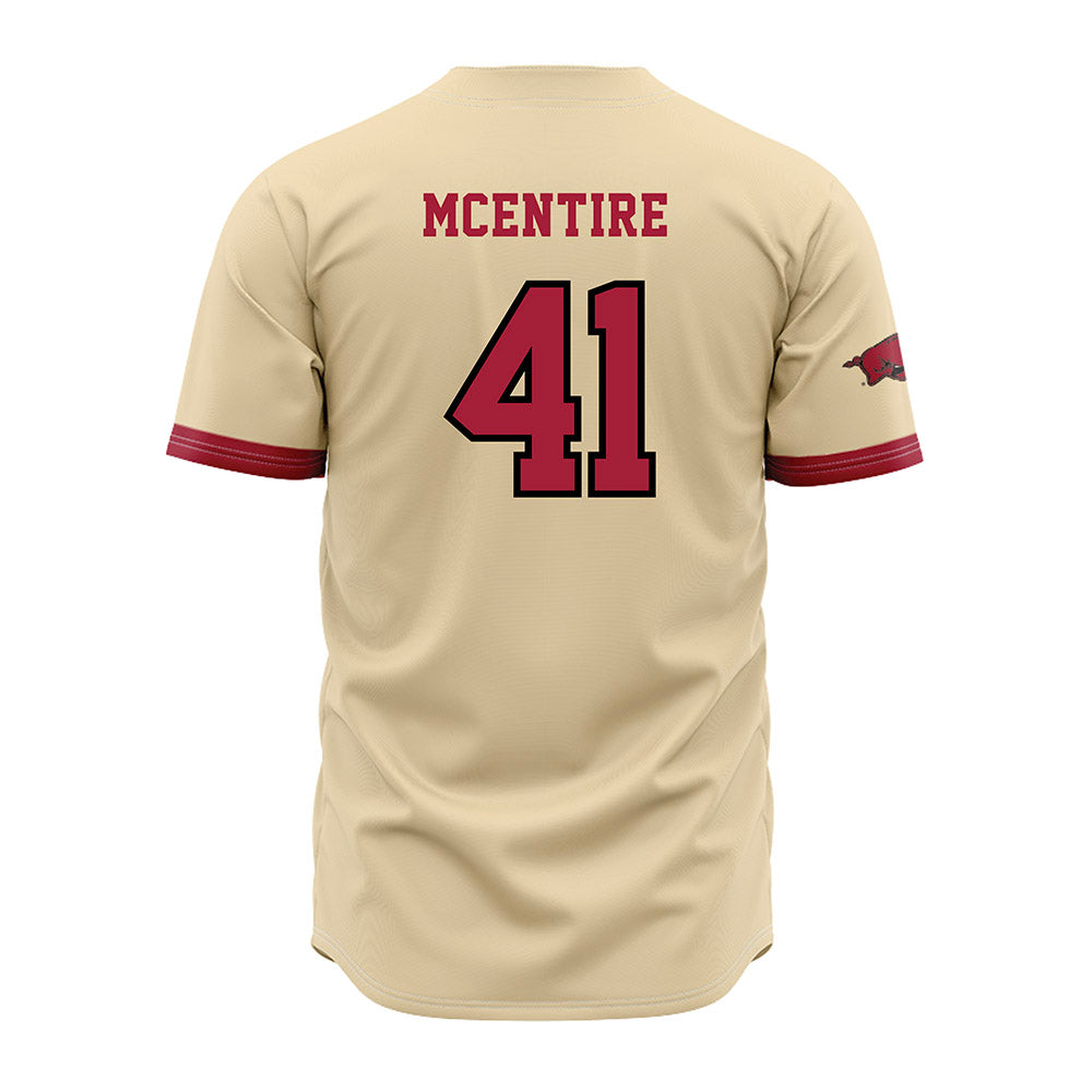 Arkansas - NCAA Baseball : Will McEntire - Youth Off White Jersey